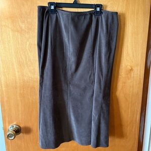 J. Jill Chocolate Brown Midi Skirt